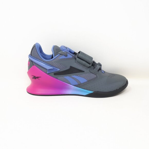 Womens Reebok Legacy Lifter III 3 Gray Purple Weightlifting Gym Training Shoes - Picture 1 of 12